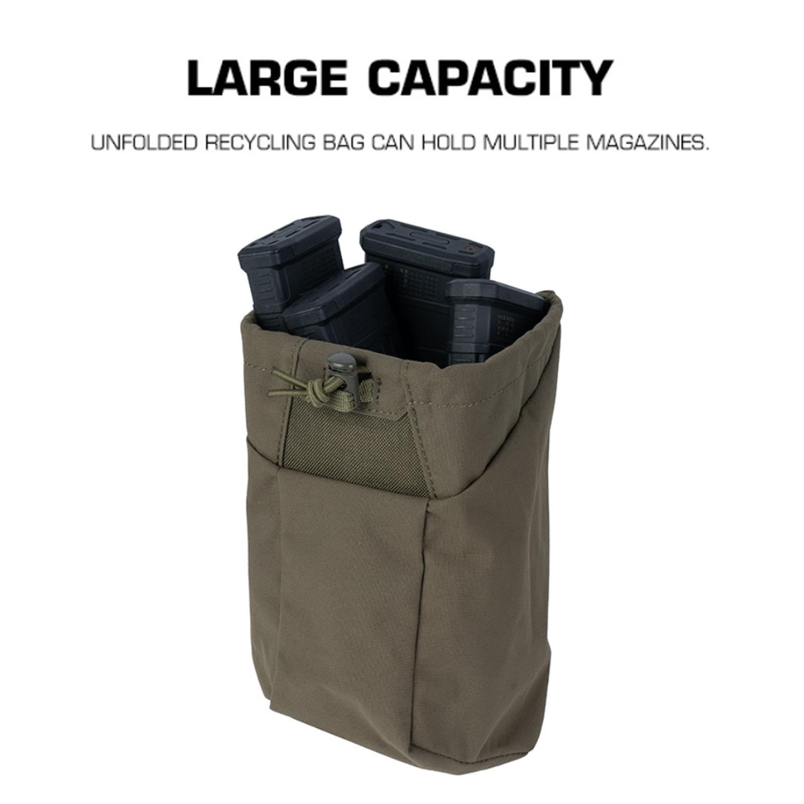 Bolsa Dump Táctica Plegable, Bolsa Utility Compacta con Cordón MOLLE