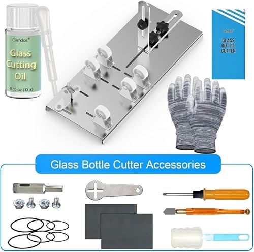 Glass Bottle Cutter & Bottle Cutter, Upgraded Glass Cutter for Bottles with Glass Cutting Oil, Glass Cutting Kit for Wine, Beer, Liquor, Whiskey, Alcohol, Champagne, Bottle Cutter for Round Bottles - Thumbnail 6