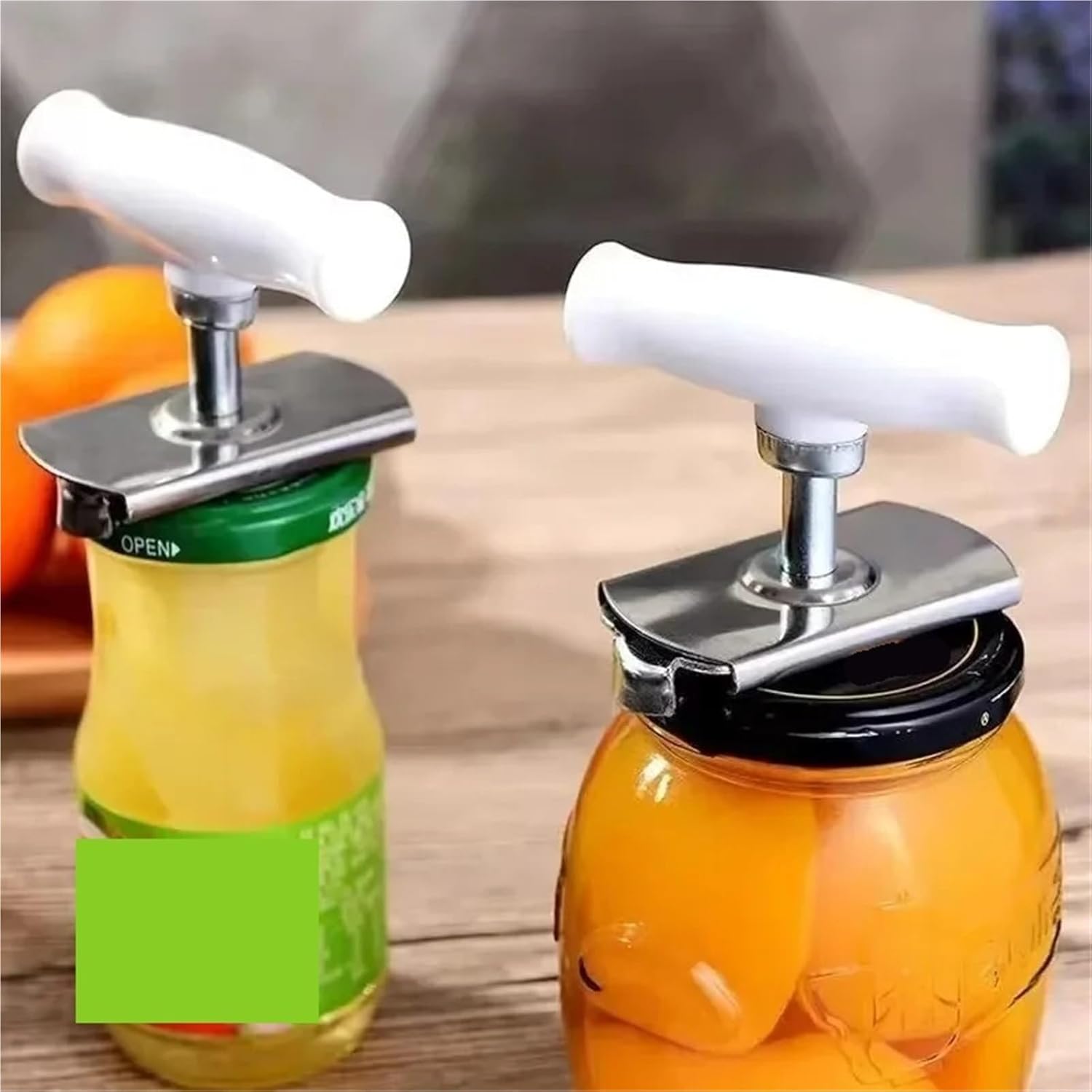 Adjustable Jar Opener Stainless Steel Lids off Jar Opener Bottle Opener Kitchen Accessories Canfor 3-9.5CM(Green)