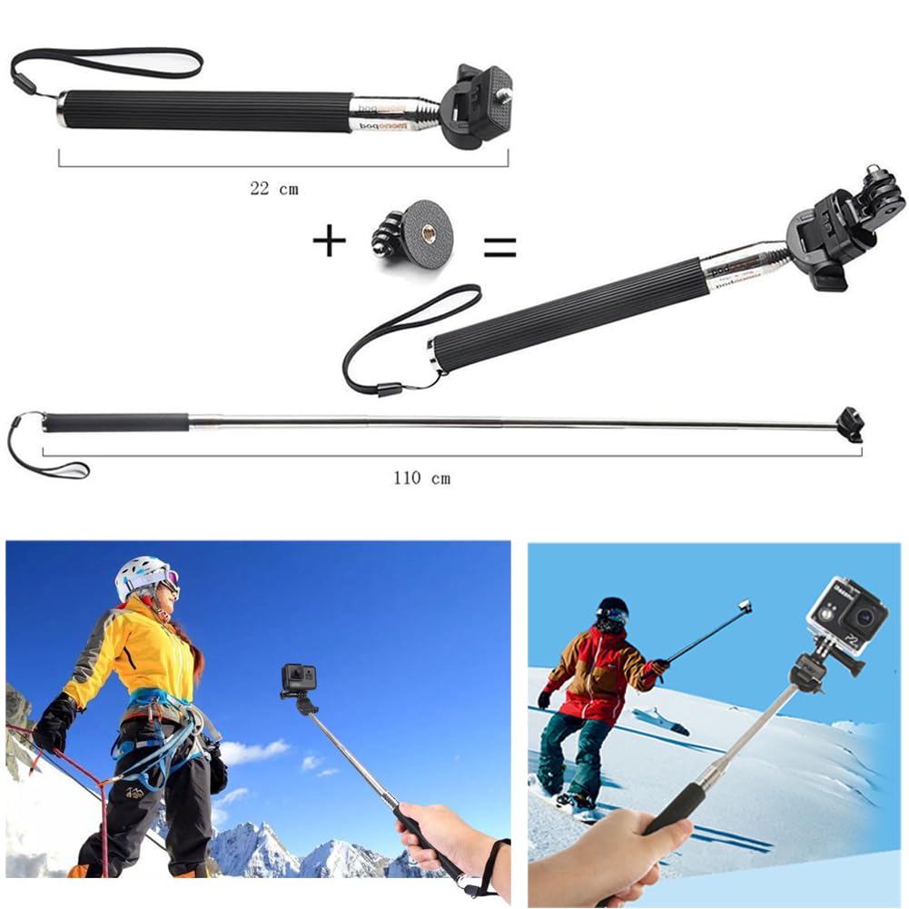 Accesorios de cámara de acción 20 en 1 para GoPro Hero 9 8 Max 7 6 5 4 negro GoPro 2018 Session Fusion Silver White Insta360 DJI SJCAM APEMAN AKASO y otras cámaras