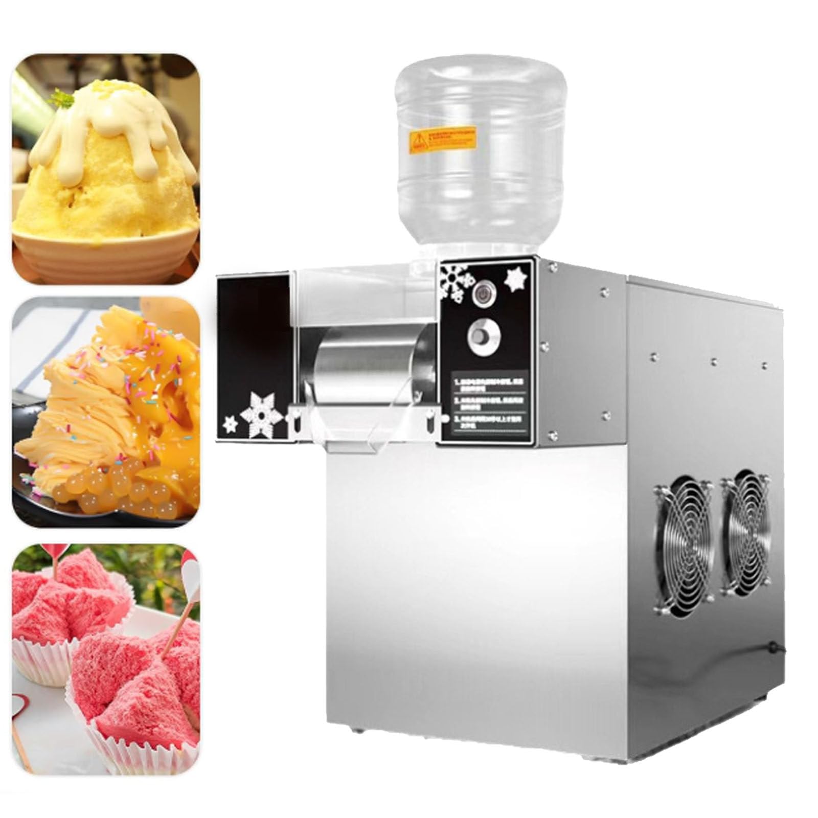 HCZKIUJY Commercial Automatic Snowflake Ice Machine, Crushed Snow Cone Shaved Ice Machine, Shaved Ice Dessert Machine, Can Make Snowflake Ice, Milk Ice, Continuous Ice