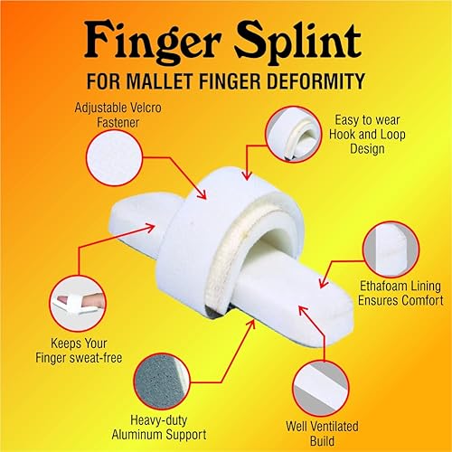 Miniatura 7 de Férula de dedo de mazo, 1 unidad, férula de espuma para deformidad y cuidado posquirúrgico, protector de la yema de los dedos de tamaño universal