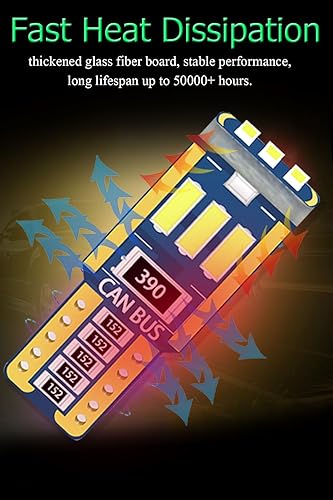 Miniatura 4 de 194 bombillas LED blancas 168 bombillas LED T10, paquete de 15, bombilla LED W5w 2825 6000K para luces interiores de automóvil, luz de matrícula,