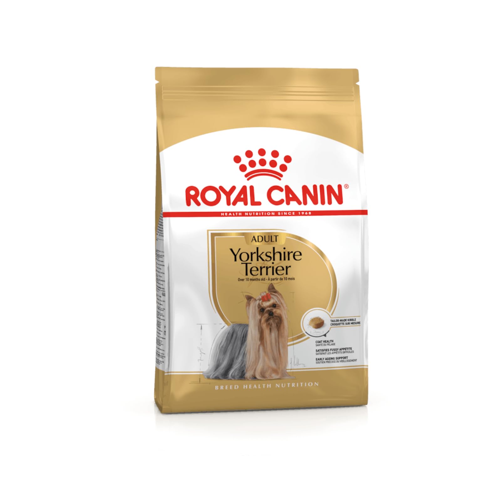 Royal Canin Yorkshire Terrier Adult | Pack de 4 | 4 x 500 g | Croquettes pour Yorkshire Terrier Adulte | A partir de 10 Mois | pour Aider à Vieillir en Bonne santé