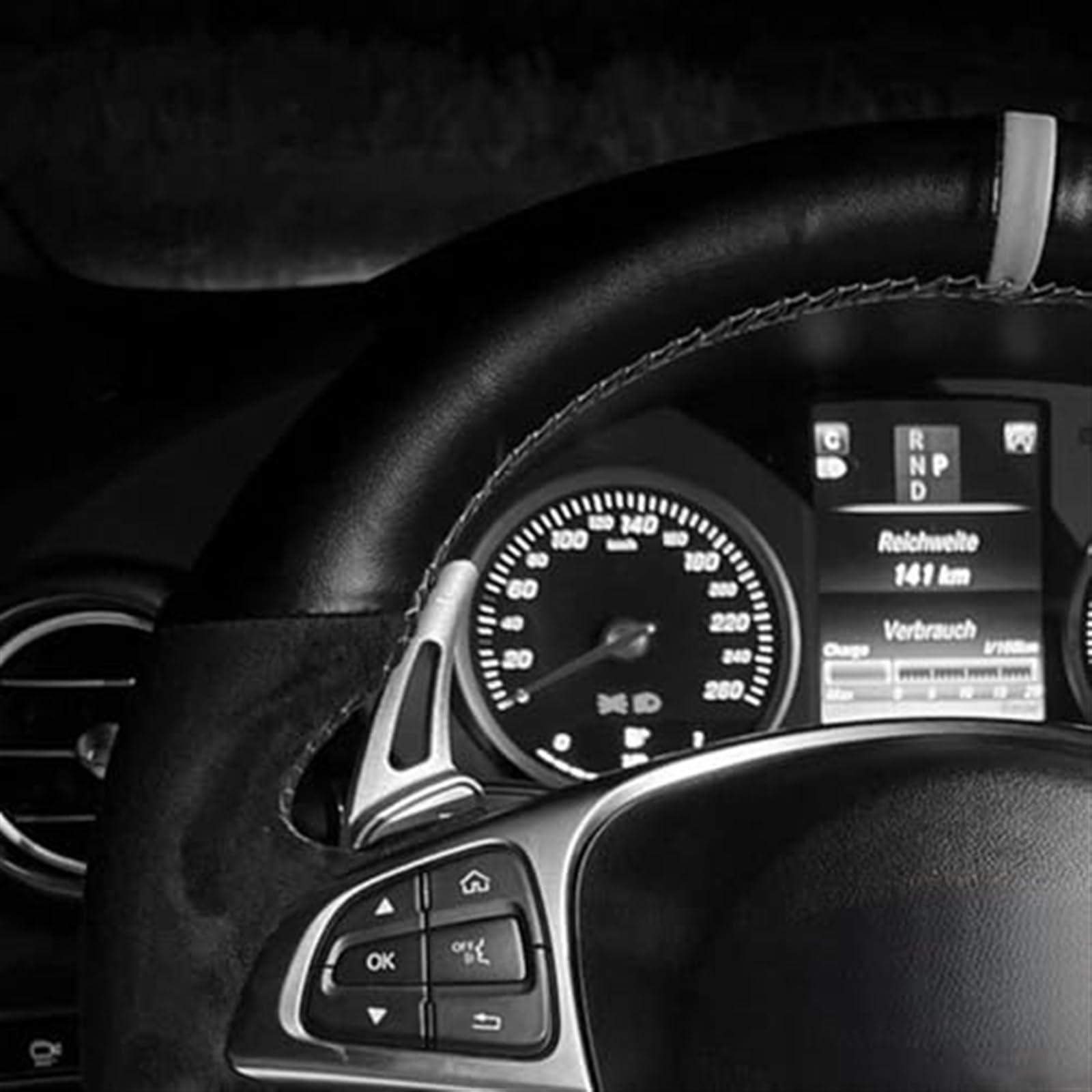 Pokrowiec na kierownicę samochodu, dla mercedes-benz, dla klasy S S500 klasy A, dla AMG A45 antypoślizgowa kierownica ze skóry zamszowej Osłona kierownicy(BLACK Light Blue Thread)