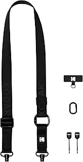 KODAK Multi-Purpose Camera Strap (Black) - Quick-Detach System, Lightweight, Durable Metal Swivels, Multiple Usages, SLR Cameras, Compact Cameras, Smart Phones