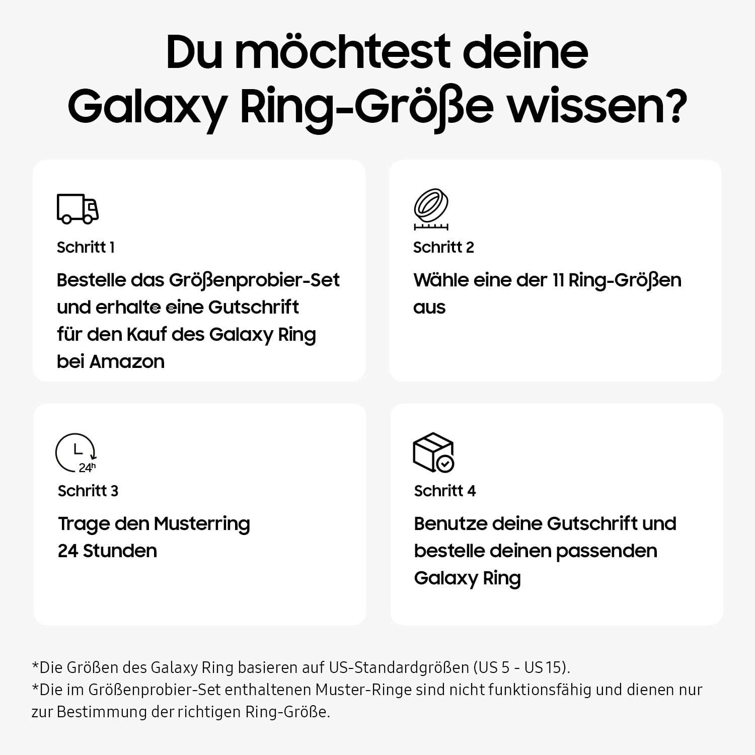 Samsung Galaxy Ring, Smart Ring mit Titan-Gehäuse, Samsung Health mit AI, Schlaftracker, Fitness Tracker, Größe 14 (US), Titanium Black