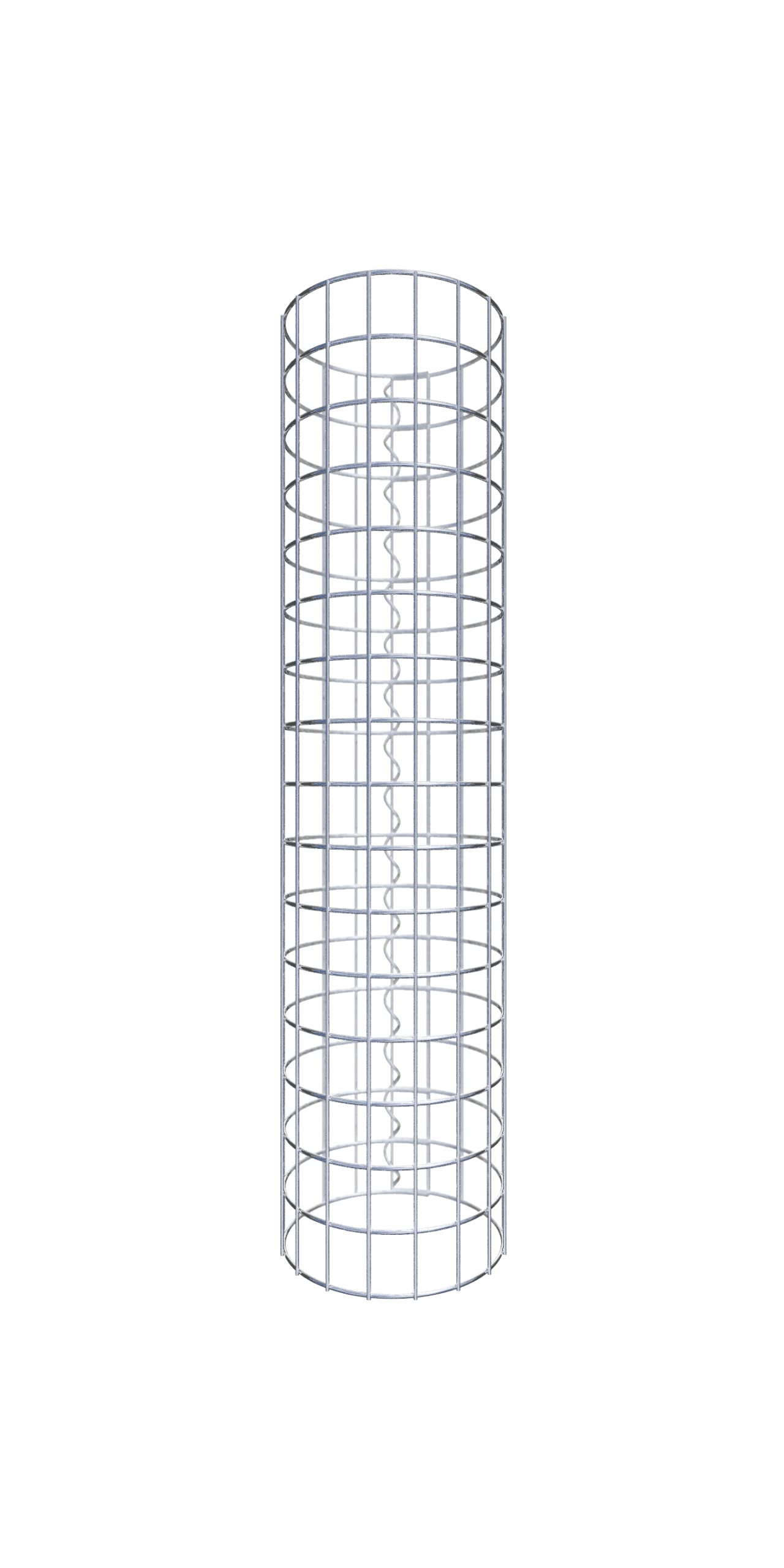 Säule Steinkorb-Gabione rund, Maschenweite 5 x 5 cm, Höhe 80 cm, Spiralverschluss, galvanisch verzinkt (27 cm Durchmesser)