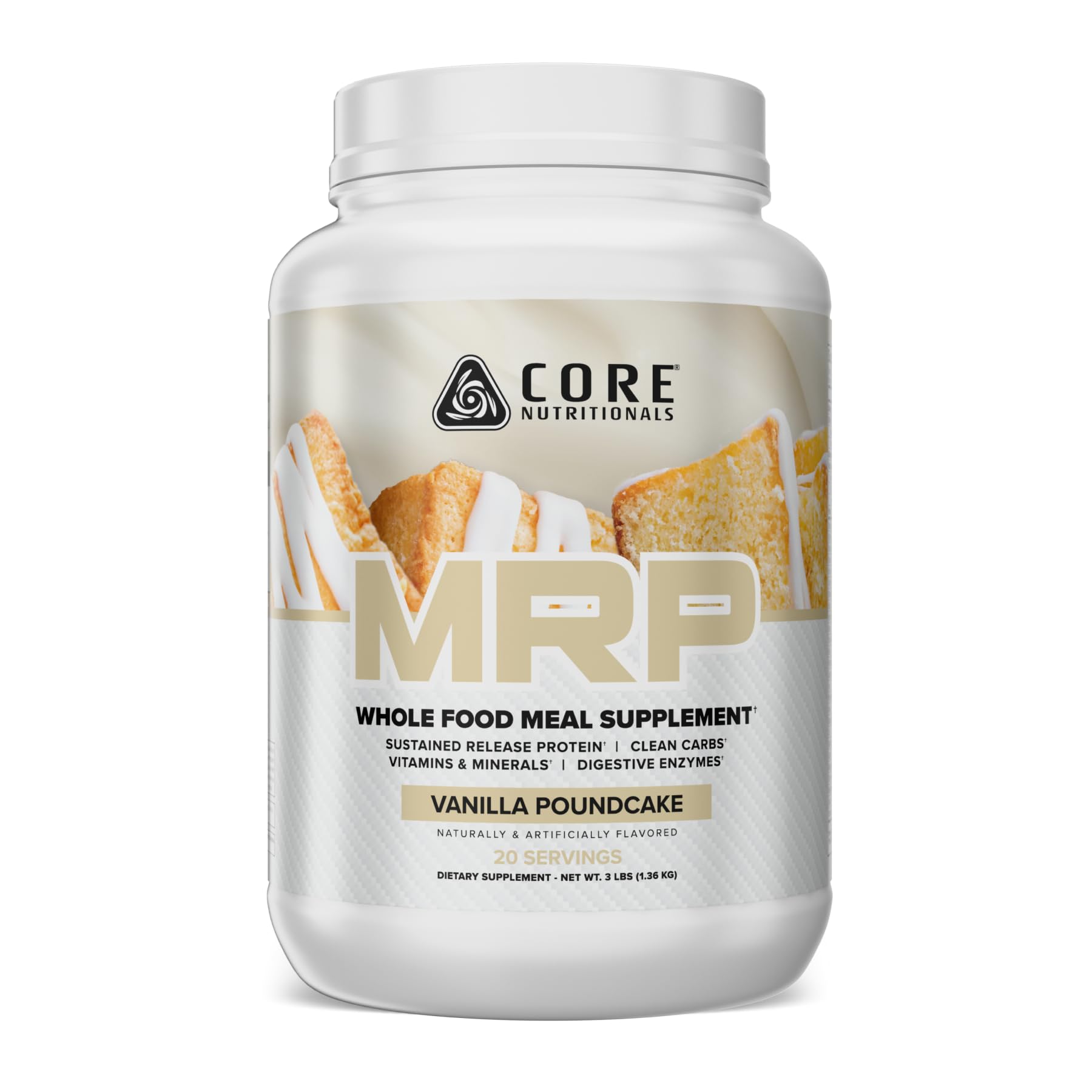 Core Nutritionals MRP Meal Replacement, Vanilla Poundcake, 3 lb Vanilla Poundcake 3 Pound (Pack of 1)