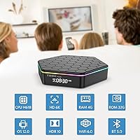 Vista 2 de Android 12.0 TV Box 6k3D HD TV Box H618 Quadcore 4GB RAM 32GB ROM 2.4G5.0G Dual WiFi y BT 5.0 Android Box Soporte Multi-Lingual Iptv Box con LAN