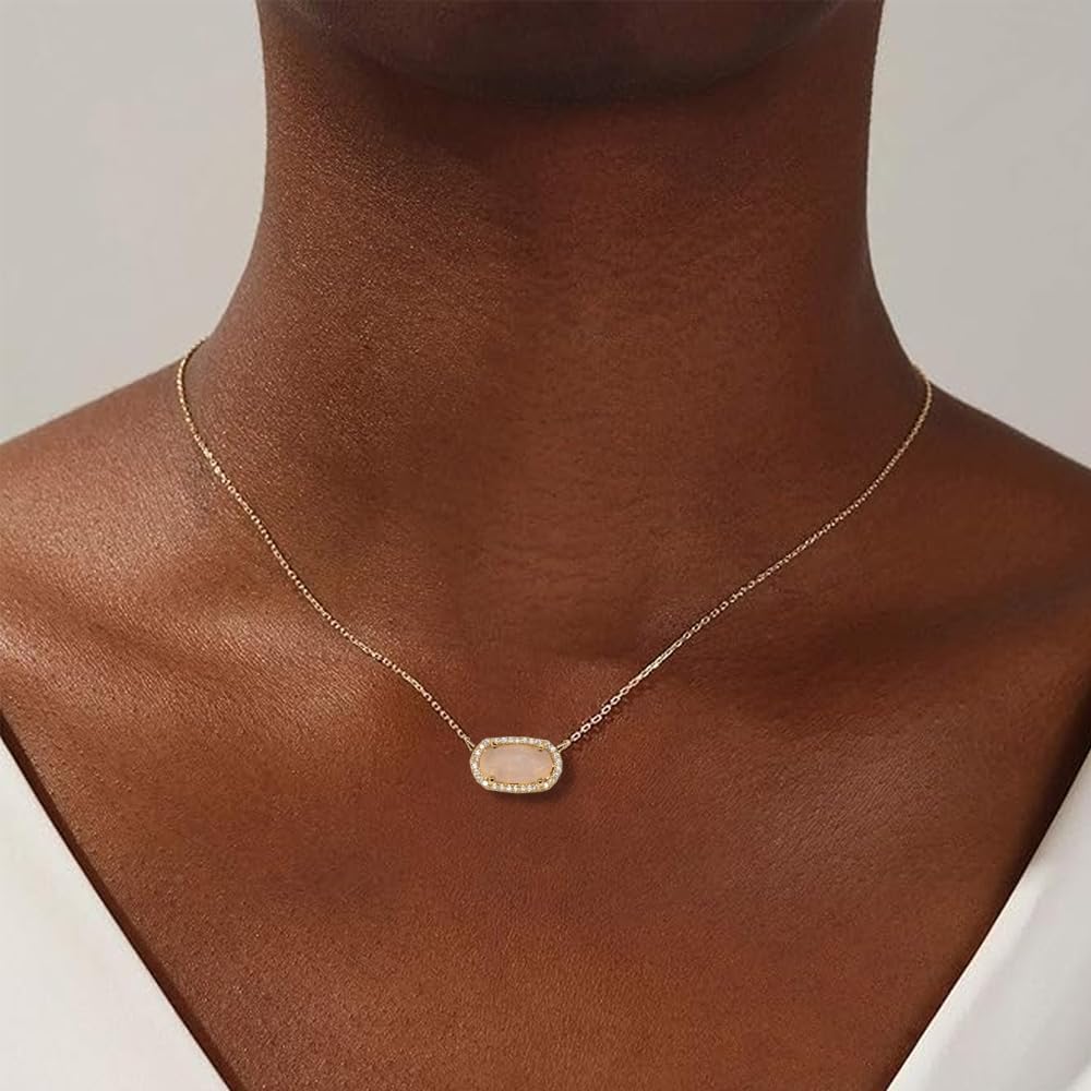 Freinit Gold Necklace for Women, 14K Dainty Pendant Choker, Adjustable Chain, Minimalist Gift for Birthday Valentine's Day Graduation Niece GF - Image 3