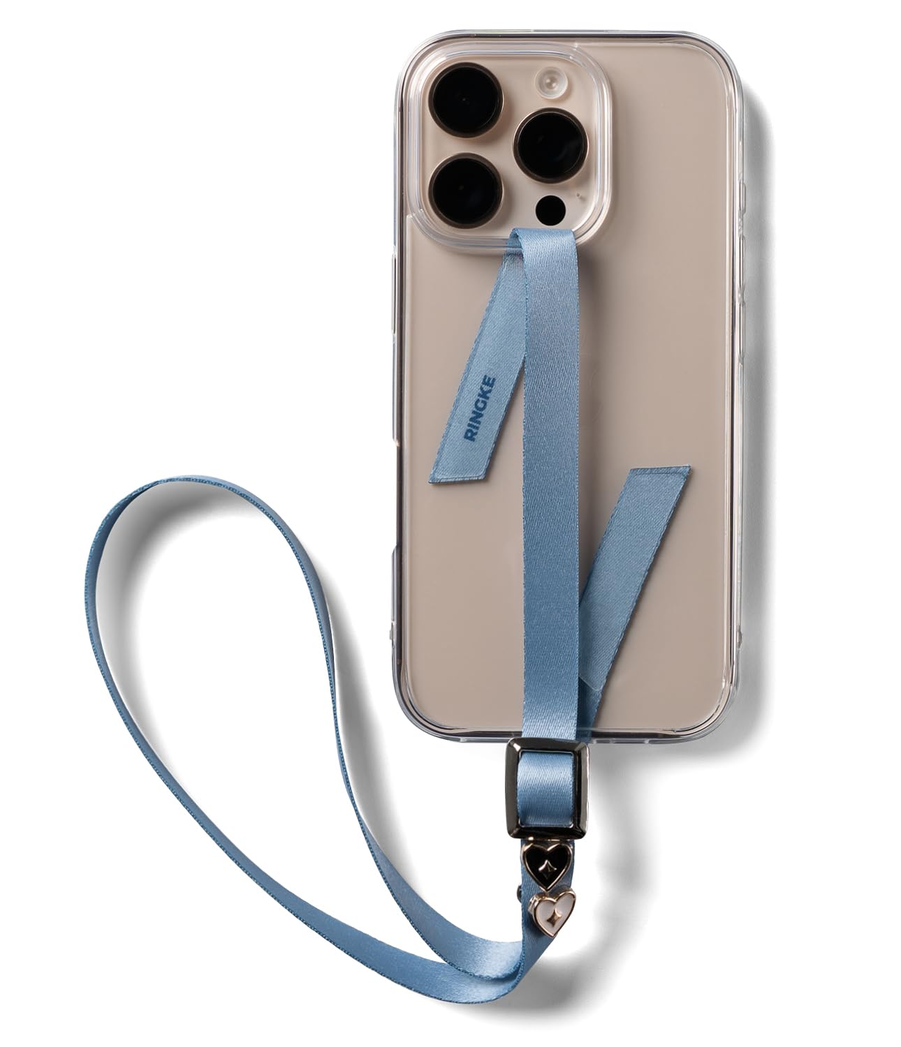 Ringke Band Strap Buckle Rectangle Type [Band & Wrist Strap] [Wireless Charging Compatible] Anti-Drop Phone Finger Grip Lanyard with Y2K Style Badge - Urban Blue
