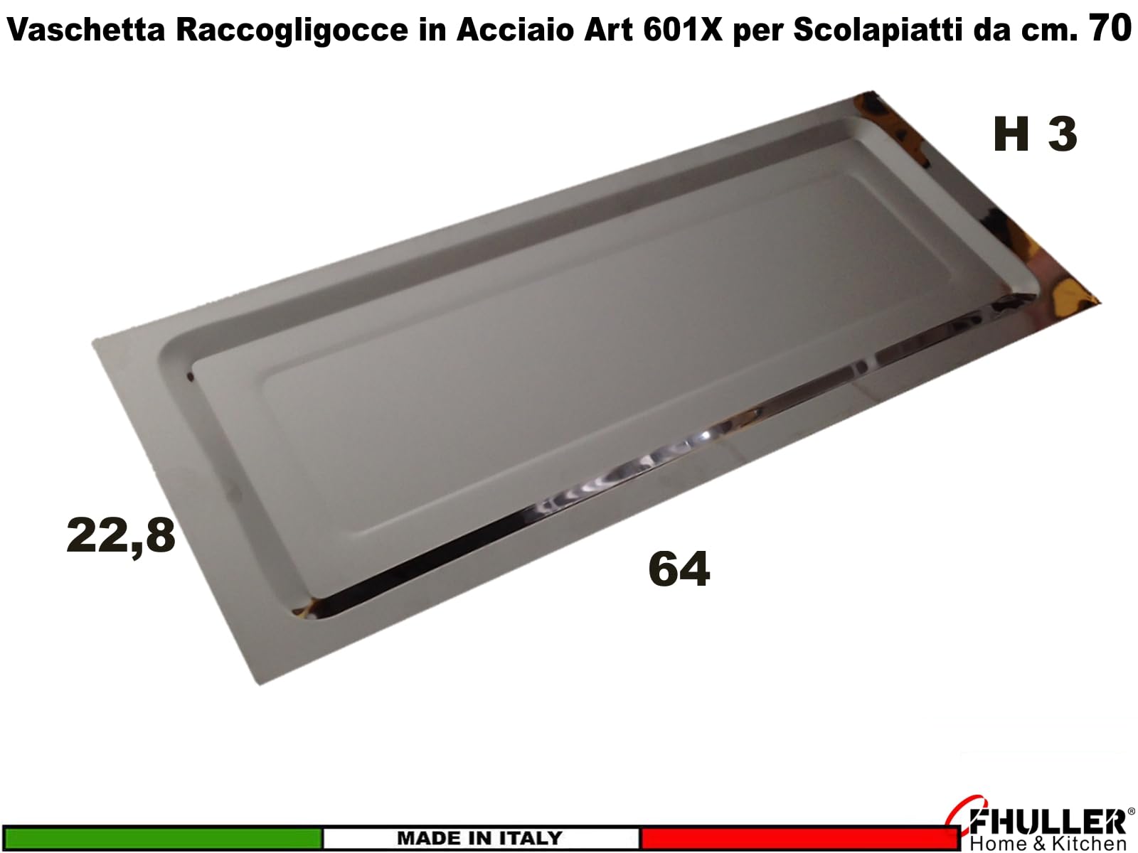 Kit Scolapiatti 66 cm da Incasso per Mobile Pensile Vasistas cm. 70 completo di Telaio Regolabile e Vaschetta