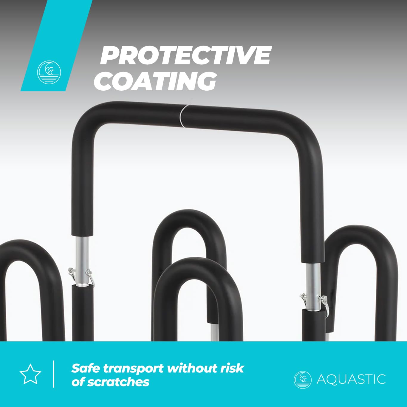 AQUASTIC SUP und Paddleboarding Trolley | Transport von 2 SUP-Boards | Leichte Aluminium-Konstruktion Tragkraft 60 kg | Wartungsfreie 10-Zoll-Räder | Einfache Montage | Kratzschutz