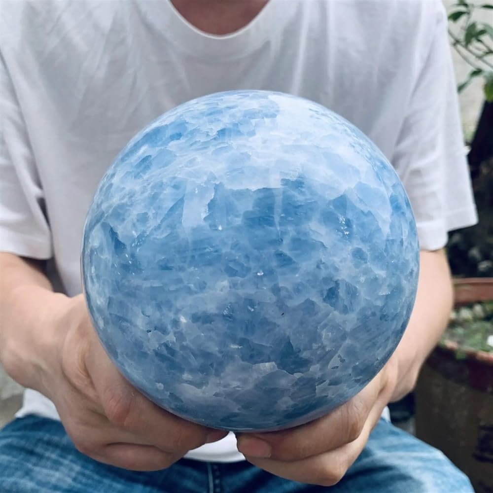 開運絵画　❀クリスタルレイキボール❀ Amazon.co.jp: 天然ブルーカルサイトボール、クォーツクリスタル