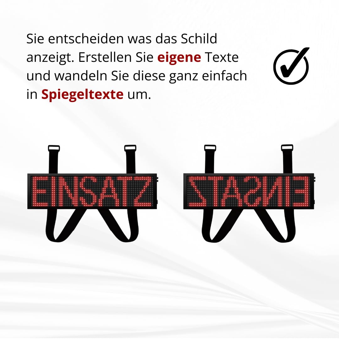LED Frontwarnsystem | Einsatzschild | Multicolor Bluetooth - Android und iOS App - Handygesteuert - Dachaufsetzer-Ersatz - LED Einsatzschild zum selbst programmieren (Bluetooth) (RGB)
