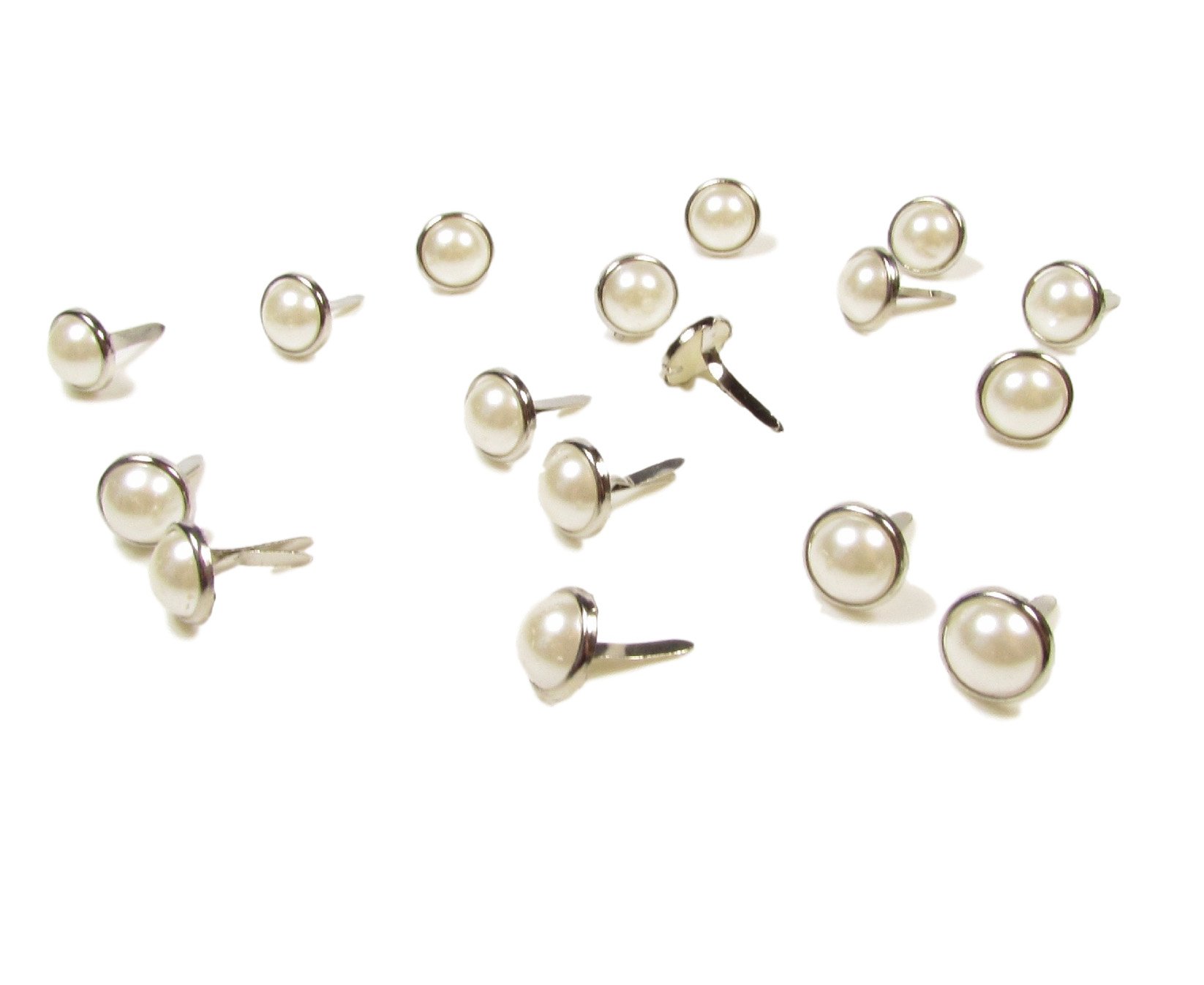 Syntego Ivory Round Pearl Brads – 100-Piece Set – Elegant Scrapbooking & Cardmaking Embellishments for Weddings, Invitations, Journals, and DIY Crafts