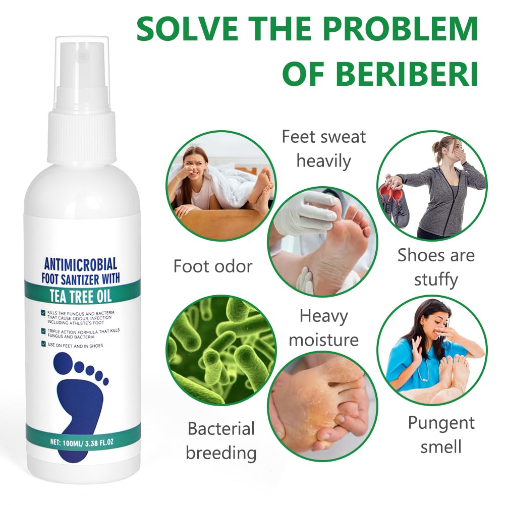 AOOWU Spray Purificante de Pies para hombres y mujeres, para Micosis, Controla el Olor, Spray Fungicida Antiséptico