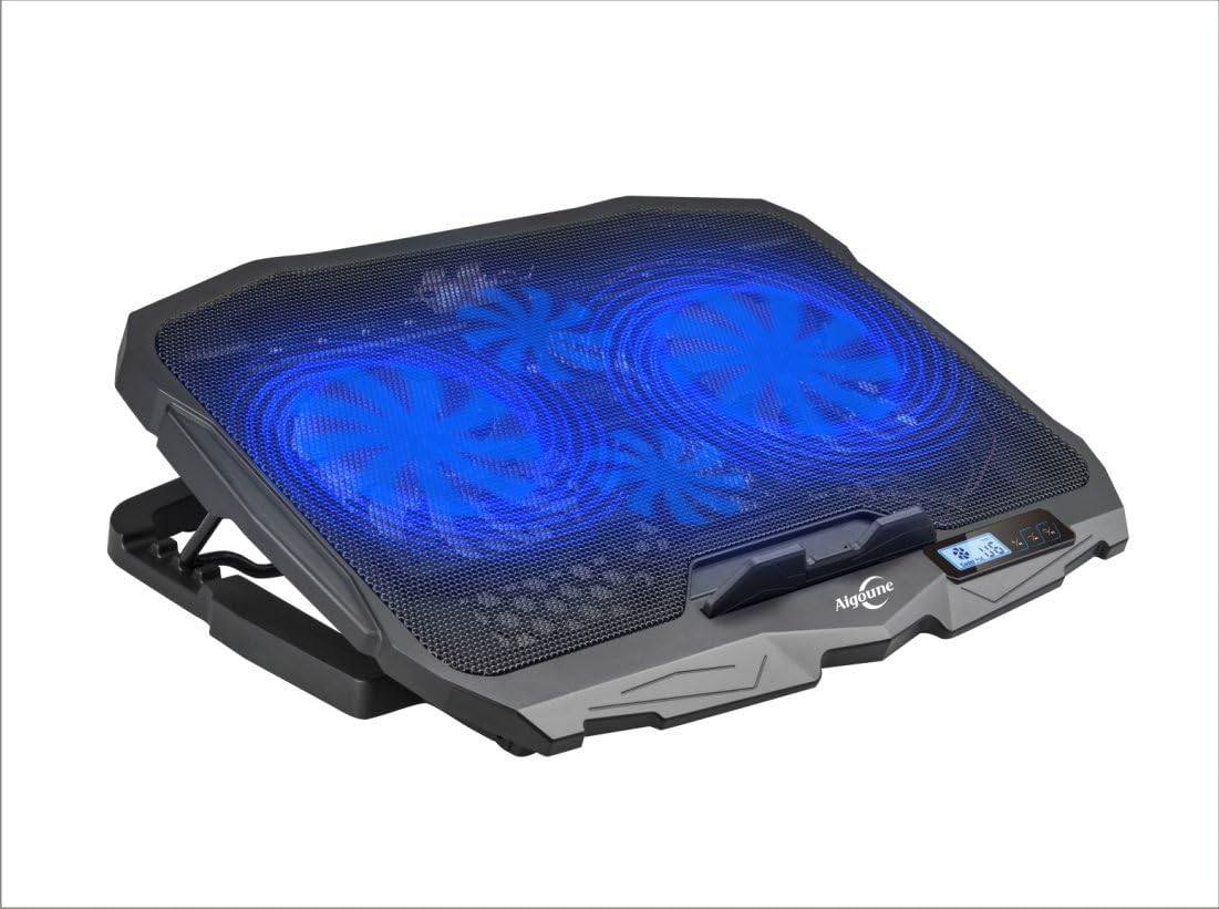 Laptop Cooling Pad,Aigoune Laptop Cooler for 13-17'' Laptops and Notebooks 4 Quiet Adjustable Fans and 5 Adjustable Height, 2 USB Ports, Light Weight