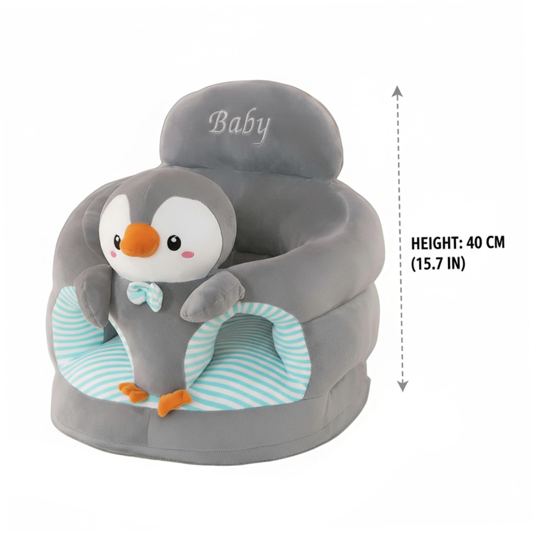 Sitzstuhl für Babys, Babysitz mit ergonomischer Rückenstütze, Pinguin-Sitzstuhl für Kleinkinder zum Lernen, weicher Bodensitz für Babys