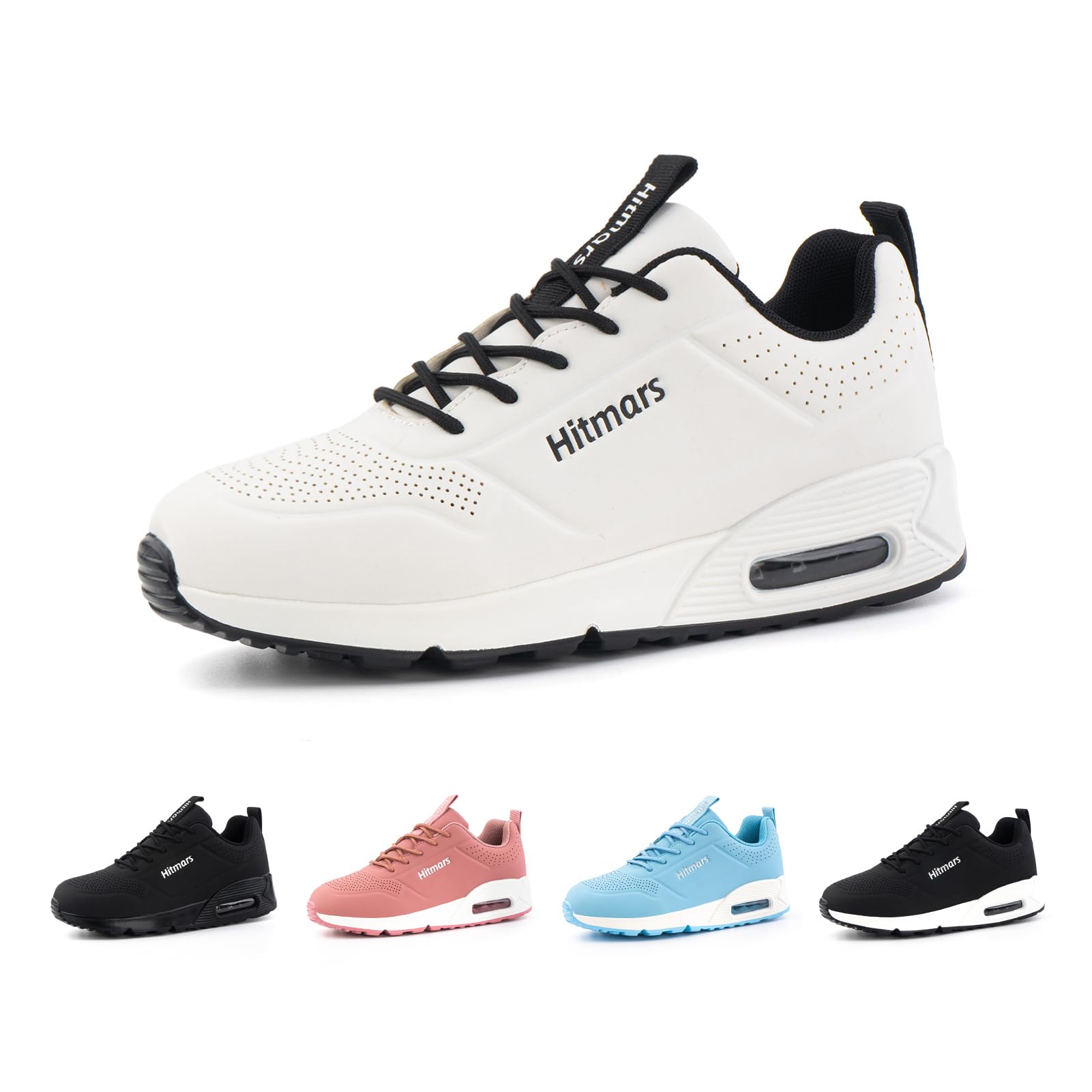 Hitmars Running Shoes Women's Trainers Air Cushion Sports Shoes Lightweight Trainers Breathable Jogging Shoes Walking Shoes Road Running Shoes Non-Slip Fitness Running Black Blue Pink White EU 36-42