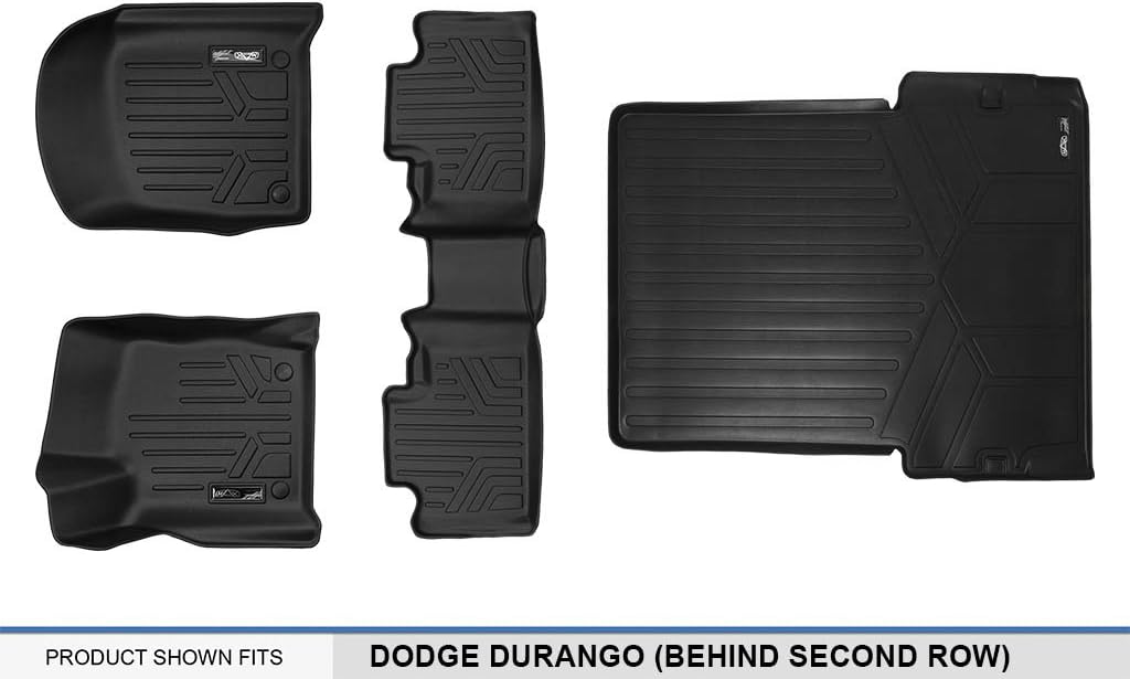 SMARTLINER Floor Mats 2 Rows and Cargo Liner Behind 2nd Row Set for 2016-2025 Dodge Durango