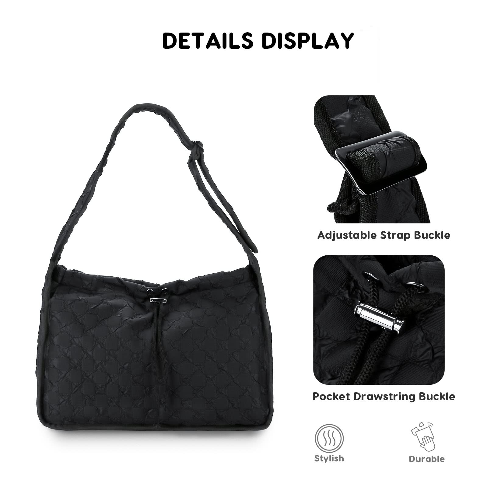 SONARIN Stylish Baby Nappy Changing Tote Bag,Large Capacity Waterproof Baby Changing Bag Multifunctional Mummy Bag Travel Diaper Bag Shoulder Bag with Insulated Pockets for Mom & Dad(Black) - Image 3
