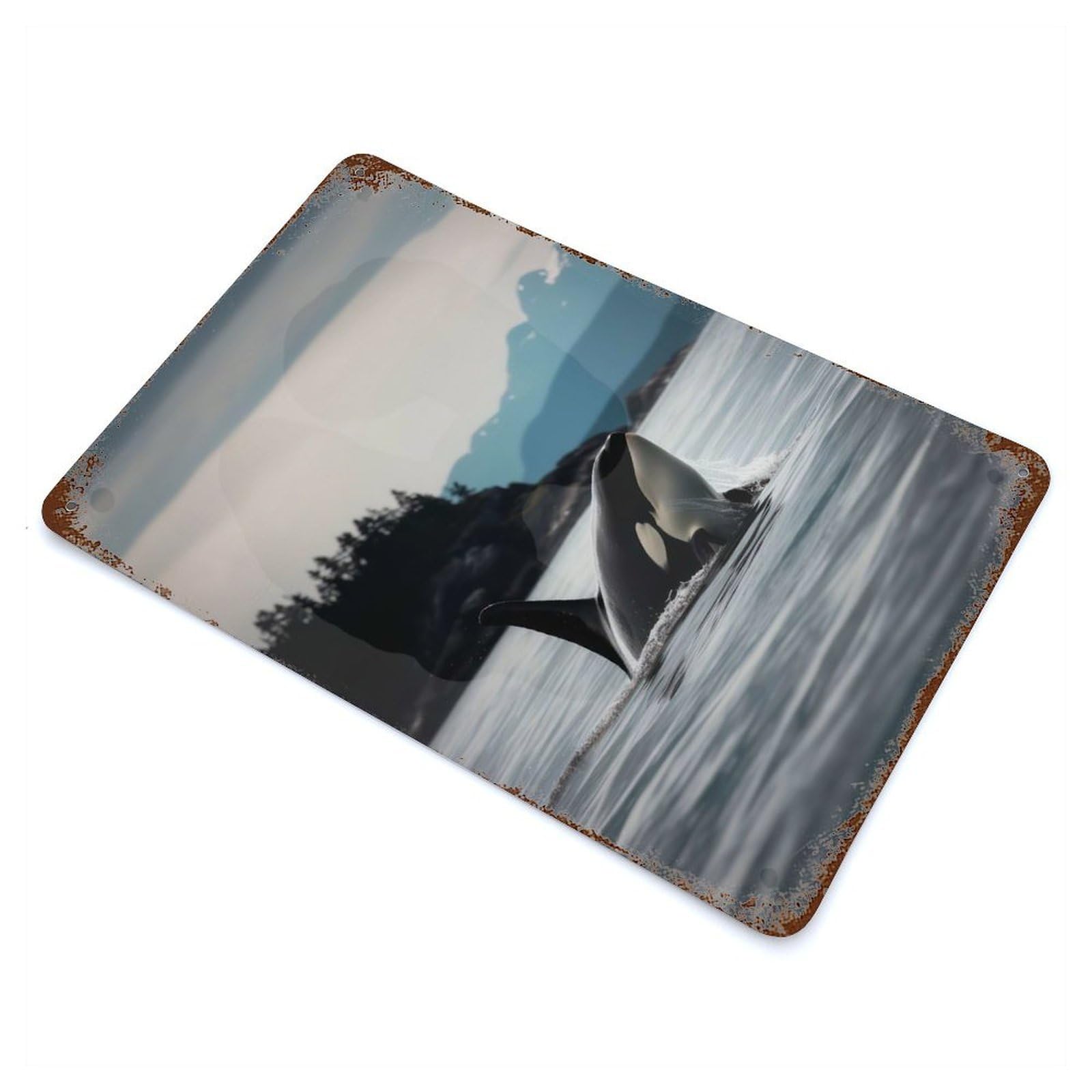 Magnificent Orca Retro Metal Sign 11.8"x7.9", for Pub, Kitchen And Man Cave Decor, Industrial Home Decor