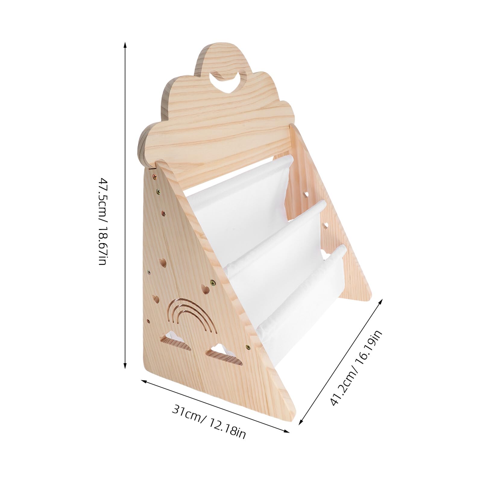 Libreria in Legno per Bambini, Scaffale Libri da Terra | Dimensioni 52, 5x41, 2x31cm, Angoli Arrotondati, Ripiano Aperto e Base Stabile per Aula e Asilo