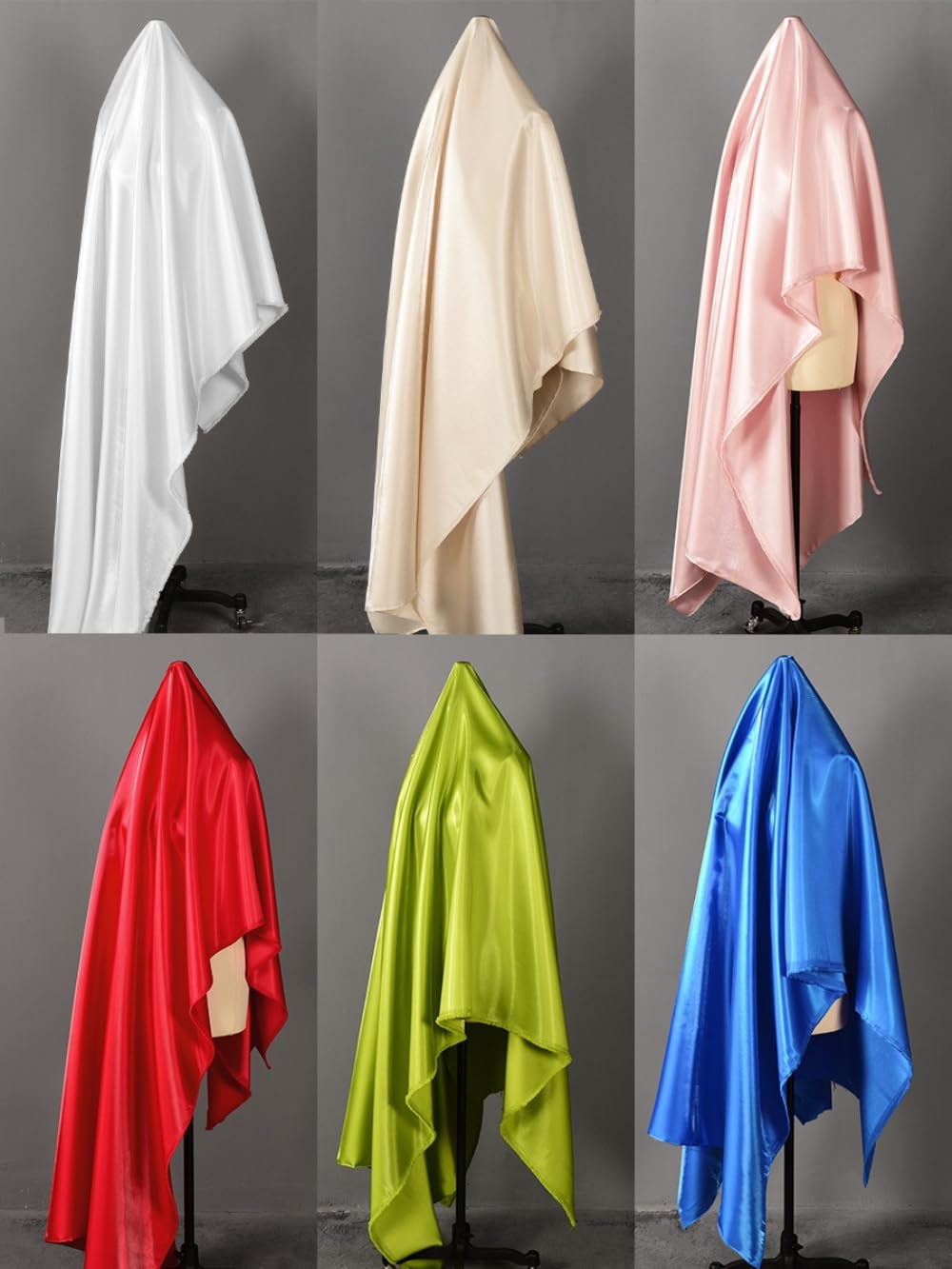 Tela de raso fluida de 2 m, ancho de 150 cm, brillante, tela de raso por metros, tela decorativa para disfraces, tela para manualidades, costura, artesanía, moda de noche, faldas de pasarela