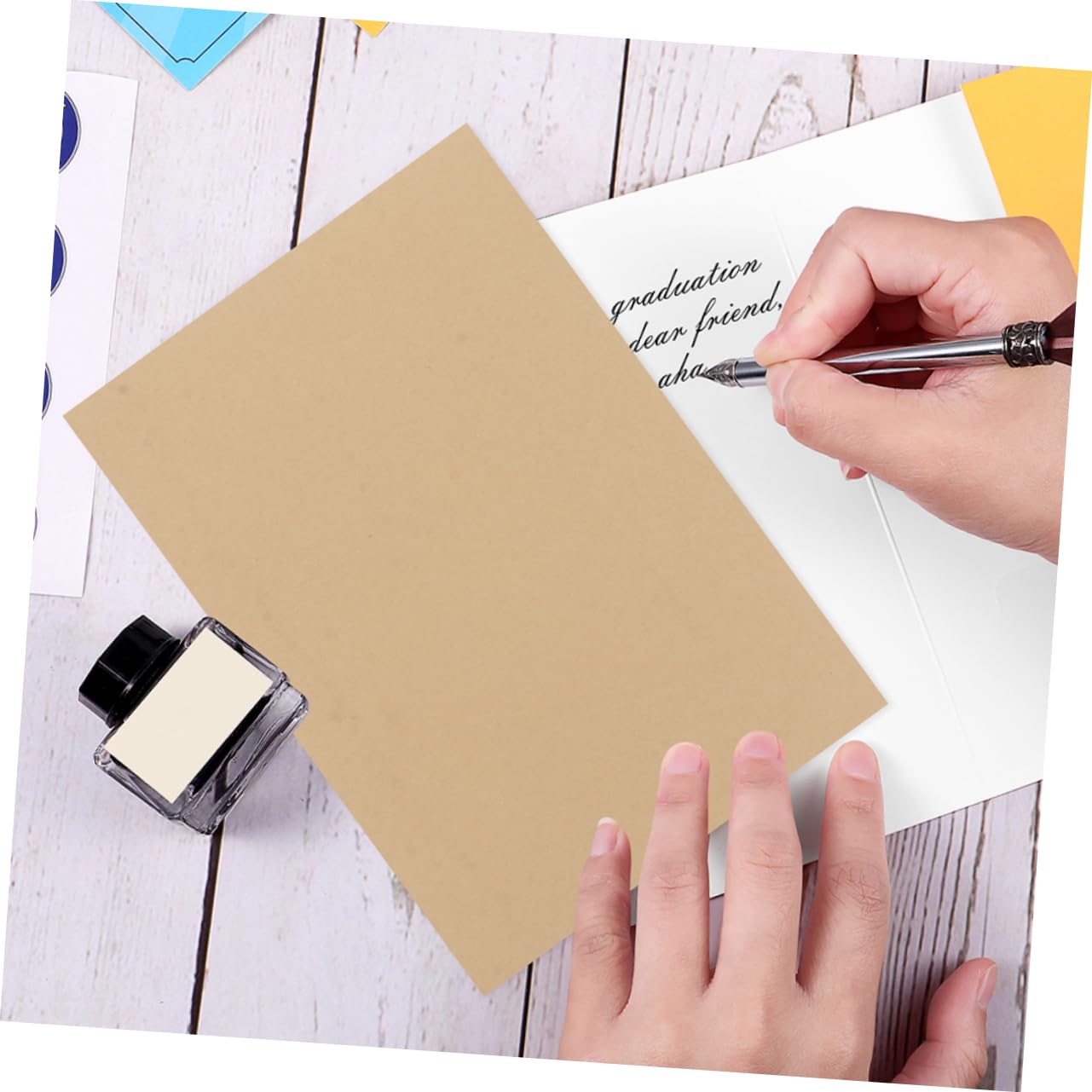 Tofficu Vielseitiges Schreibpapier Vintage Briefpapier aus Braunem Kraftpapier 100 Blatt A4 160g/m² Elegantes Retro Papier für Briefeschreiben und Basteln