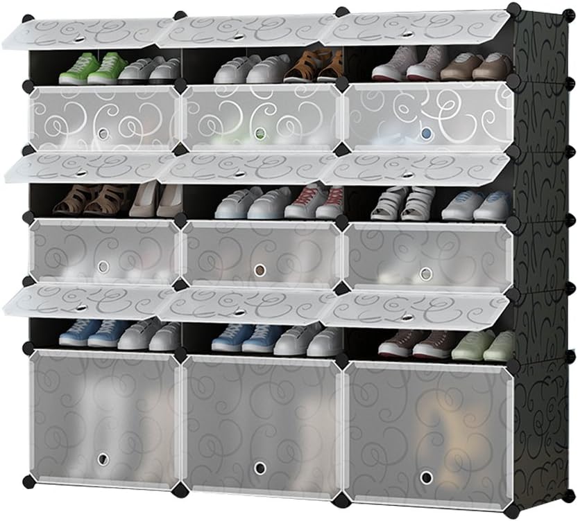 DIY Portable Shoe Rack Made of Plastic Shoe Storage Organizer Design Your Own(3 row 6 tier)