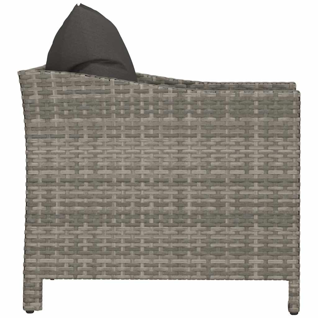 vidaXL Poltrona da Giardino con Cuscino Grigio in Polyrattan