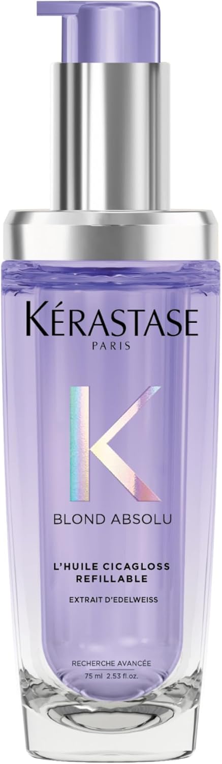 Kérastase Blond Absolu, L’Huile Cicagloss, Navulbare Herstellende Haarolie, Met Edelweiss, Voor Gevoelig Geworden, Gehighlight of Ontkleurd Blond Haar, 75 ml