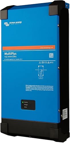 Victron Energy MultiPlus, inversor de onda sinusoidal pura de 2000 VA de 12 voltios y cargador de batería de 80 amperios