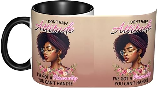 Miniatura 4 de Taza de café, taza de té para mujeres y niñas, taza de diseño único, perfecta para regalos, mujeres afroamericanas afro