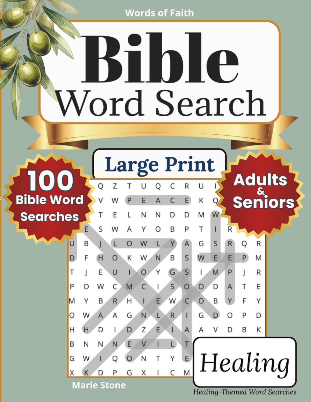 Words of Faith Bible Word Search — Healing: 100 Large Print Bible Word Search Puzzles for Adults | Christian Scripture Activity Book