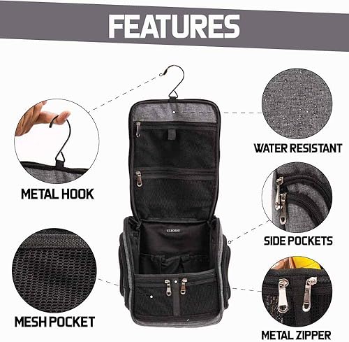 Miniatura 3 de fjackets Neceser para hombres y mujeres con bolsa de maquillaje de viaje - Esenciales de viaje para mujeres - Bolsa de maquillaje, bolsa de