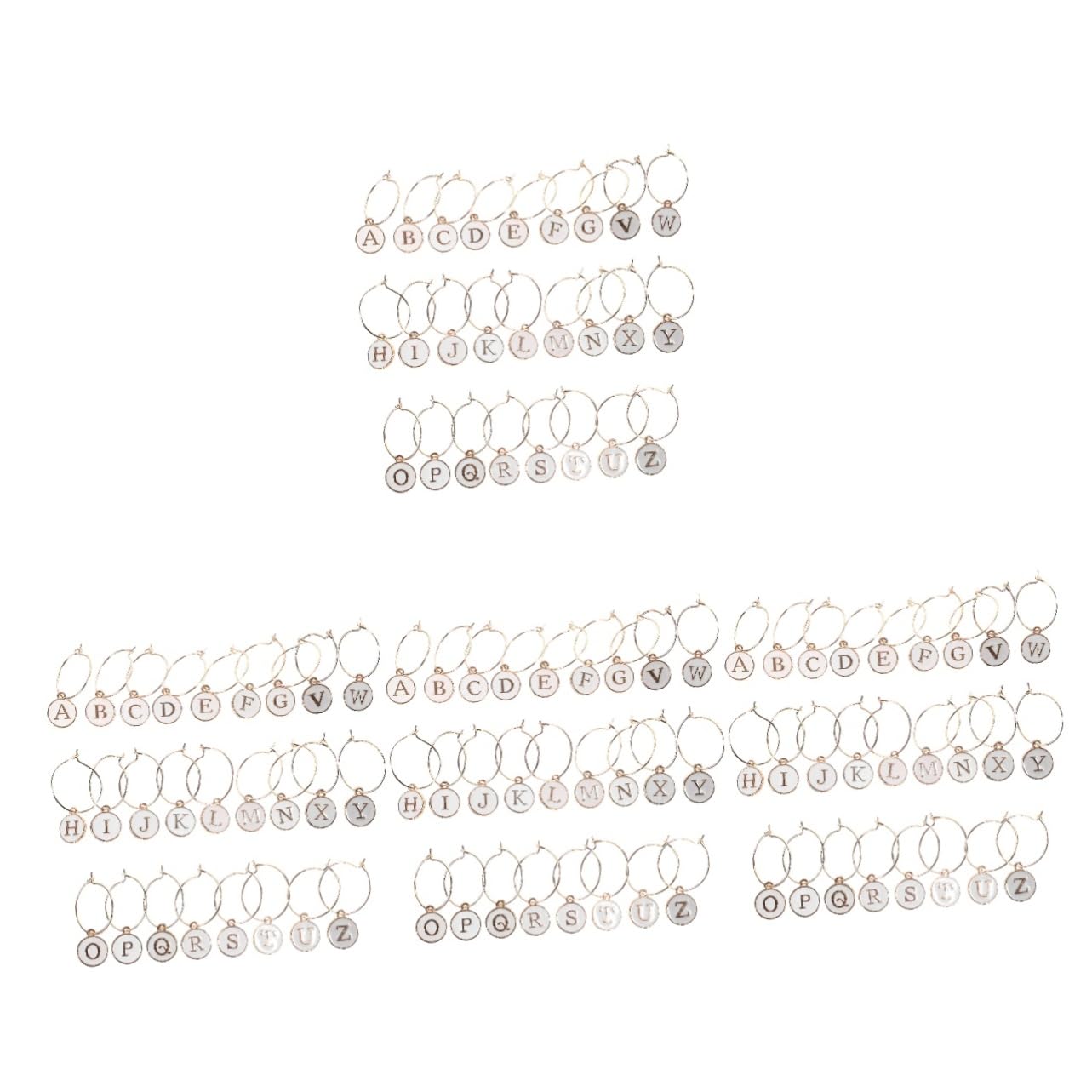 DECHOUS 104stücke Teiliges Wiederverwendbare Weinglasmarker Mit Buchstaben Für Partys Und Dekorative Glasmarkierer Einfachen Identifikation Von Getränken Praktische Für Hochzeiten Und