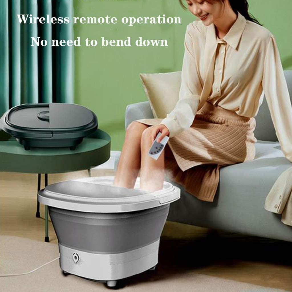 Masajeador Eléctrico para Baño de Spa para Pies, Pequeño Hogar Plegable, Calentamiento Automático Y Temperatura Constante, 38-45 ° Cuatro Nide Temperatura Ajustable, Fisioterapia con Luz Roja Y Burbuj