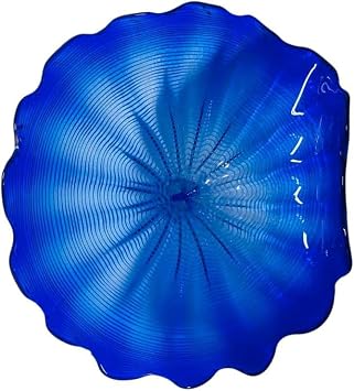 Vcozar Murano Glass Art Deco Wall Panel, Dark Blue Modern Wall Art Sculpture, Living Room, Hotel, Restaurant