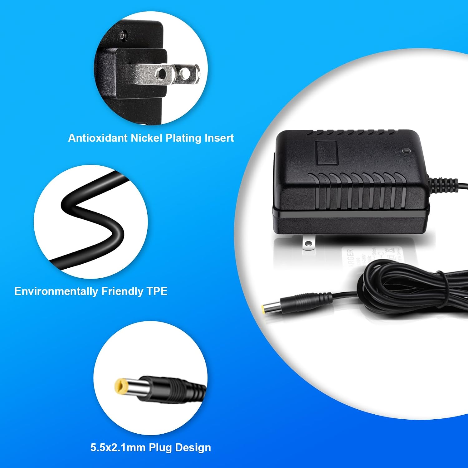 6V Charger for Kids Ride On Car Toys for Trax Toddler Quad Kidzone Bumper Toddler Quad6 Volt Battery Charger for Kid Ride On Toys Accessories 6VCharger for Kidzone Bumper Car