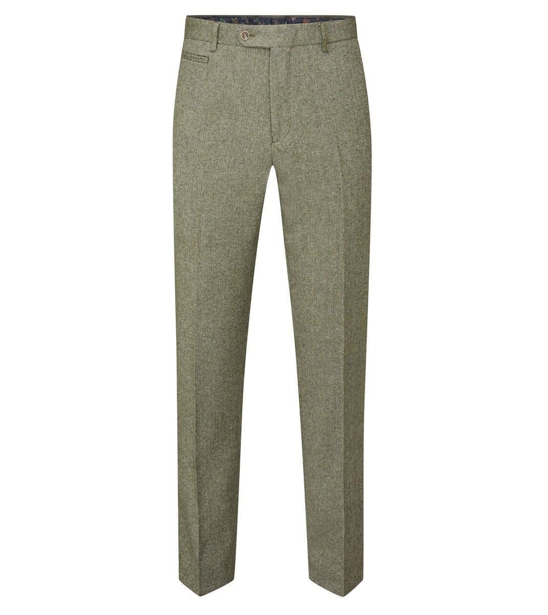 Skopes Men's Jude Trouser Herringbone in Sage 36W-33L