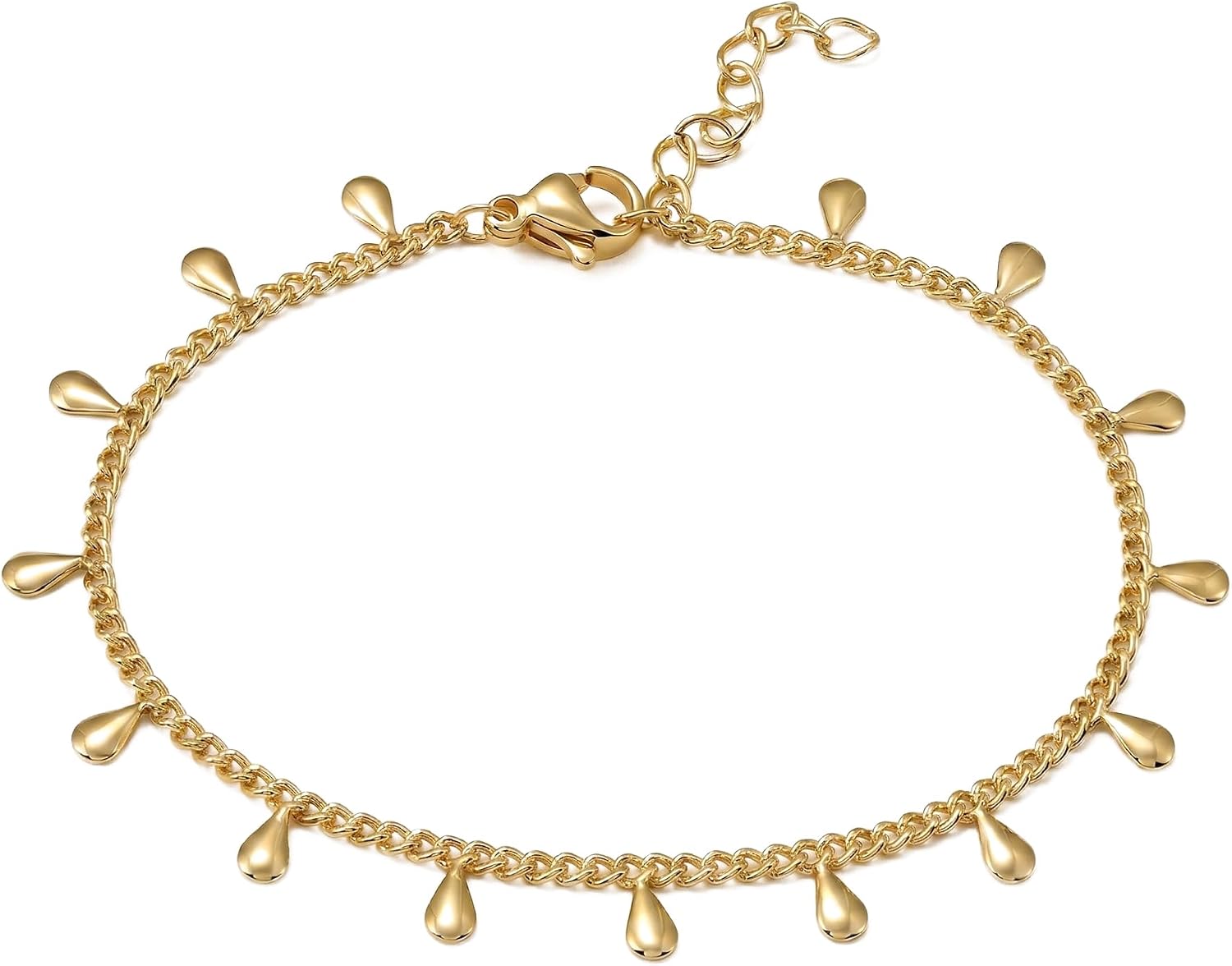 Gold Bracelet for Women Tassel 14K Simple Dainty Link Chain Everyday Jewelry