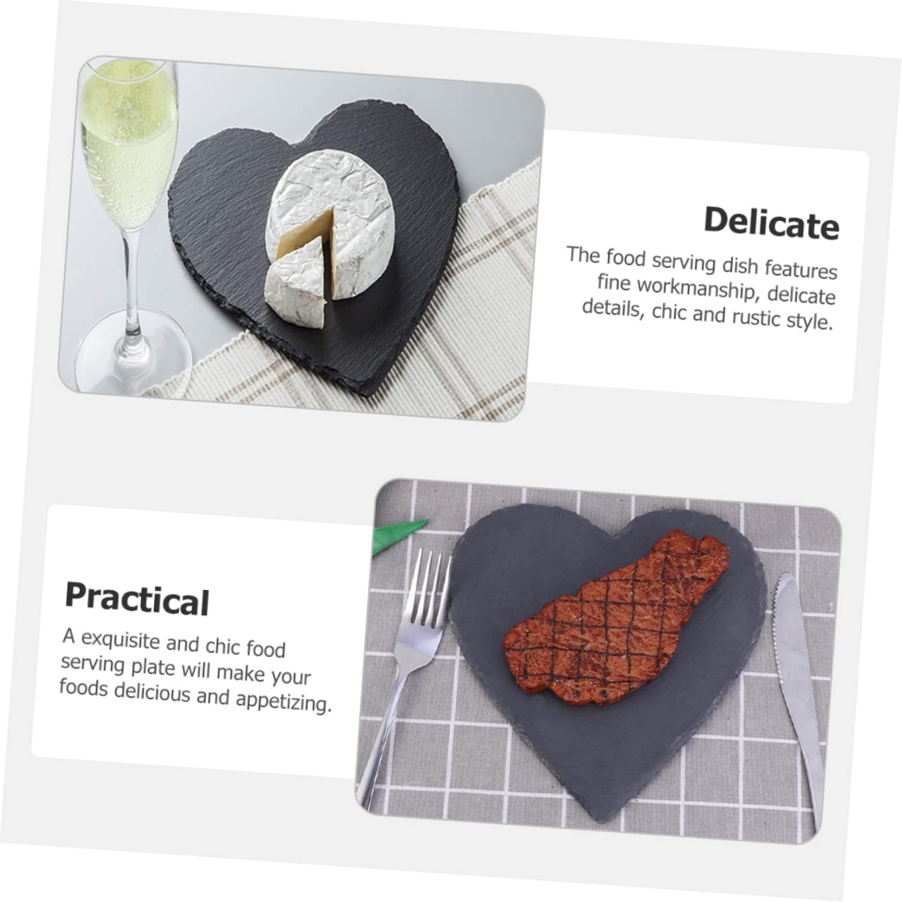 2 Piezas Plato De Servicio De Comida Platos De Sushi De Pizarra Titular De Artículos Diversos Bandeja De Carne Tabla De Quesos De Pizarra Plato De Plato De Bistec Roca