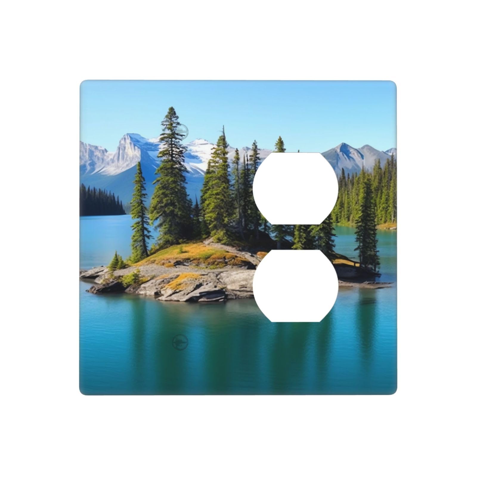 Decorator Wall Plate 2 Gang Light Switch Covers Spirit Island in Lake Wallplate Double Toggle Switch Plate Standard Size Electrical Outlet Covers Decorative Wall Switch Plate Cover