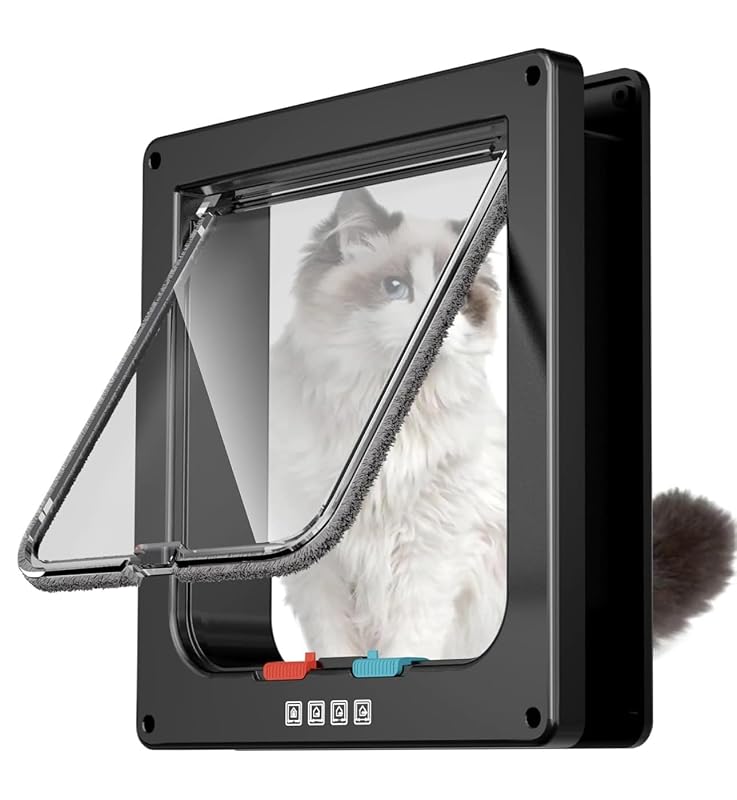 Porta para gatos com aba transparente e trava de 4 vias KOVIUNAGE MM, 1 unidade