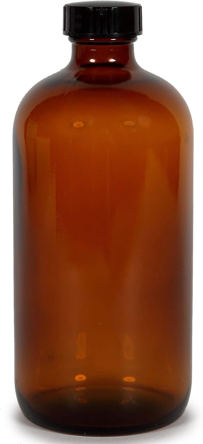 Vivaplex, 12, Amber, 16 oz Glass Bottles, with Lids - Image 6