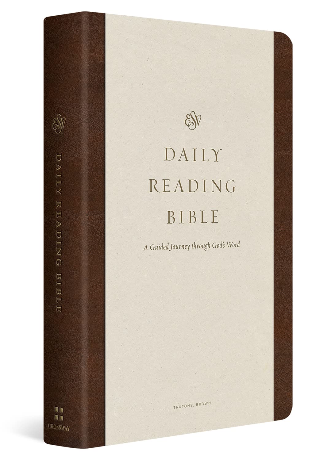 Crossway Holy Bible Holy Bible + English Standard Version, Brown, Trutone, Daily Reading Bible: A Guided Journey Through God's Word