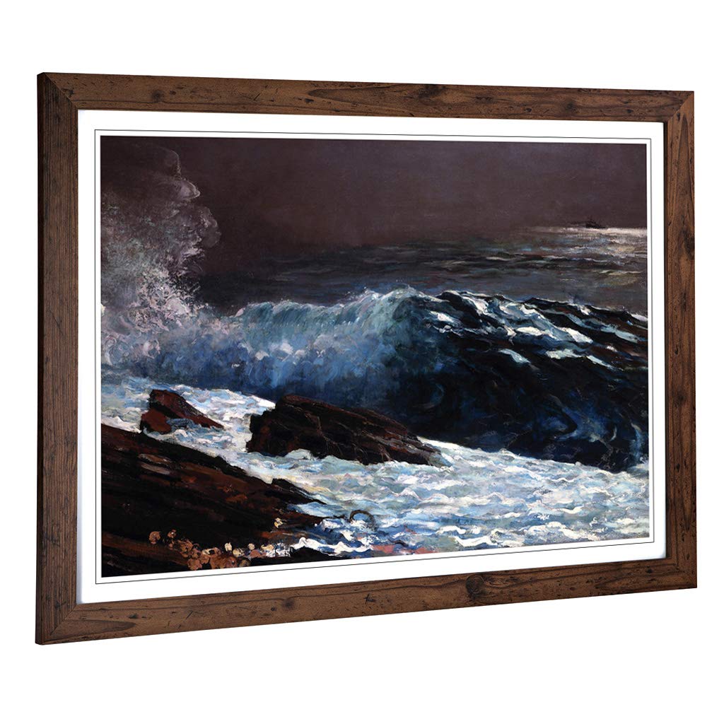 Big Box Art Framed Print of Winslow Homer Sunlight on The Coast Design | Wall Art Picture | Home Decor for Kitchen, Living Room, Bedroom, Hallway, Walnut, A2 / 24.5x18 Inch / 62x45cm